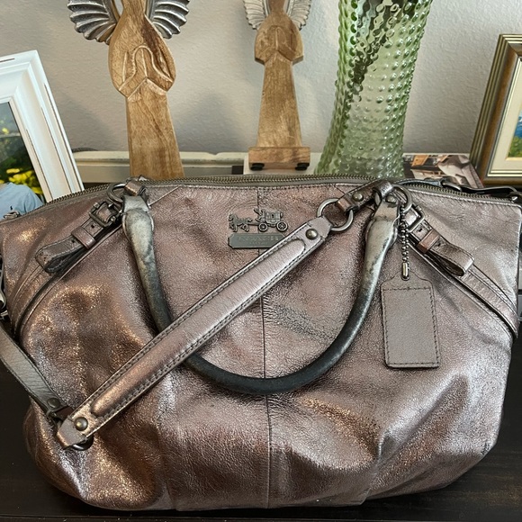 Coach Madison Sophia Metallic Leather Satchel Shoulder Bag Purse H1026-15955 - Picture 2 of 16